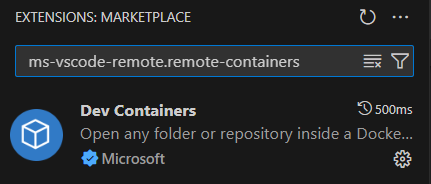 Dev Containers extension